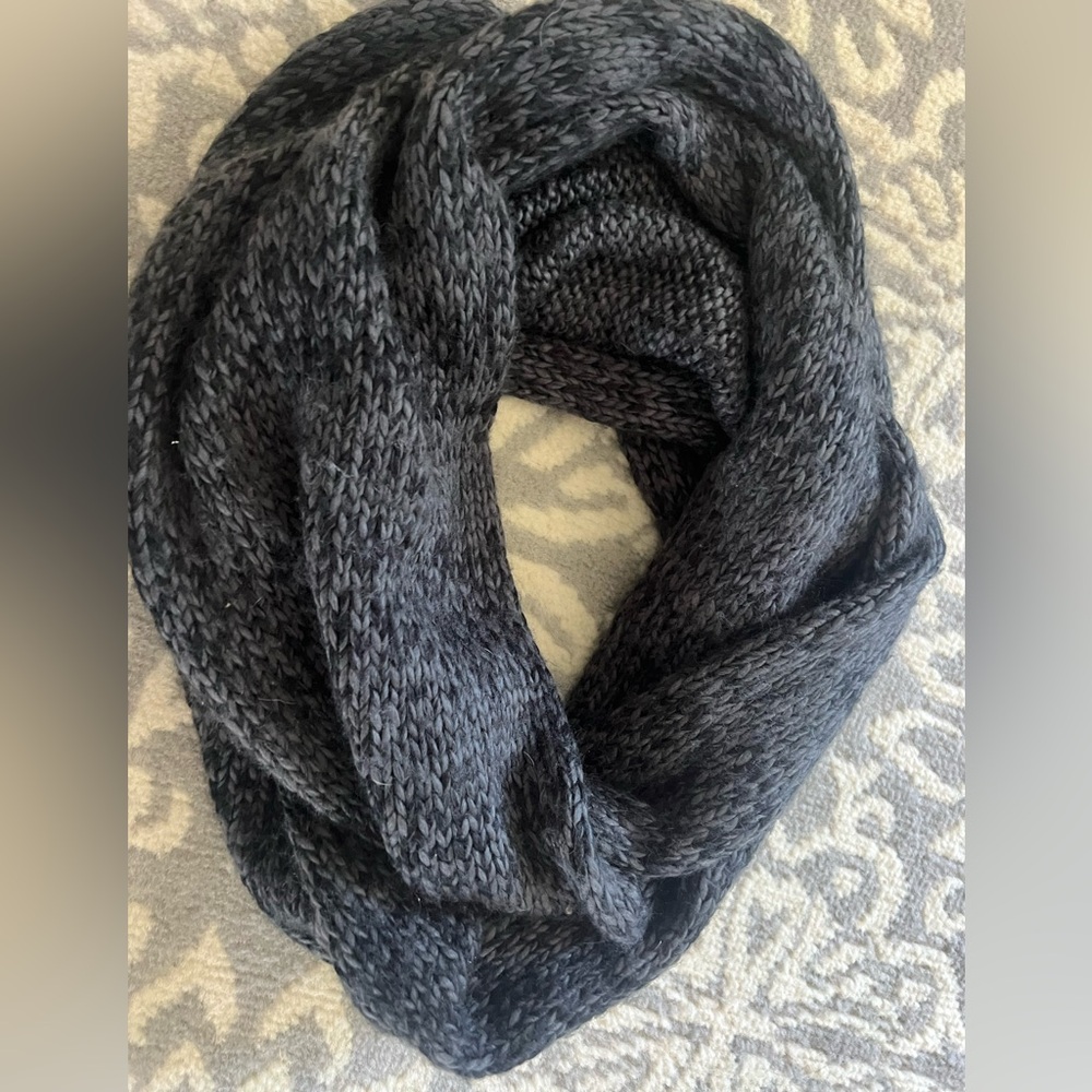 Cozy Black Knit Infinity Scarf